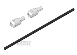 Xeno steel shaft + adapter 3,0 + 4,0mm Xeno Multiplex 