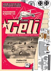 Fokker EIII  papír repülő Geli