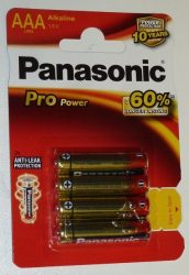 Batterie Panasonic Pro Power AAA 1,5 v Alkaline 4 Stk.